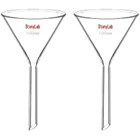 StonyLab 2 Paquetes Embudo de Vidrio de Borosilicato de Embudo de Vidrio Glass Funnel- Tallo Corto 100 mm de Diámetro…